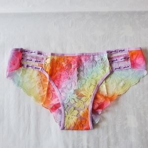 NWOT PINK Victoria's Secret cheeky panties tie dye.